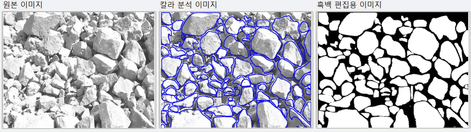 ImageRFA 분석 결과 – 원본 이미지, 칼라 분석 이미지, 흑백 편집용 이미지